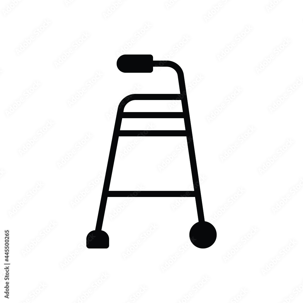 Black solid icon for walker Black solid icon for walker