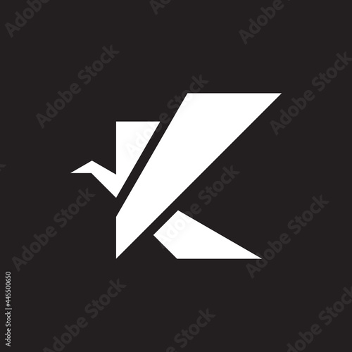 abstract letter k bird logo