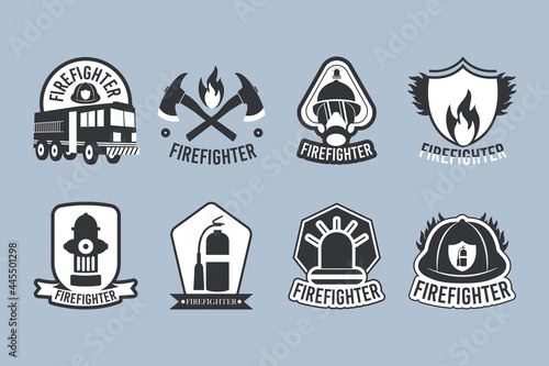 firefighter badges set