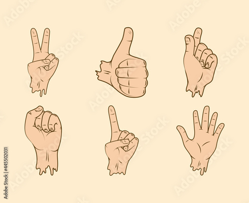 set of left hands