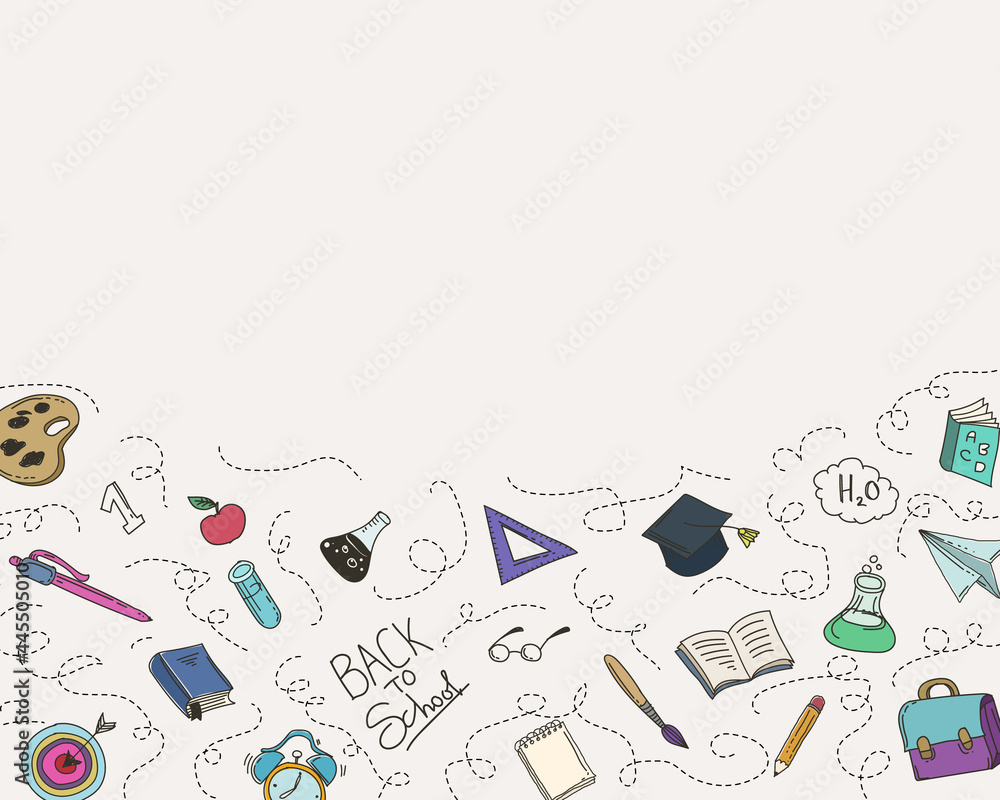 stationery kit frame. Back to school concept
stationery kit frame. Back to school concept