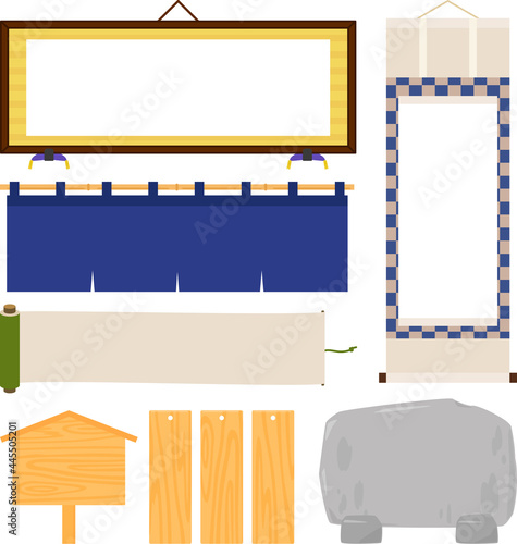 掛け軸や額の背景素材セット