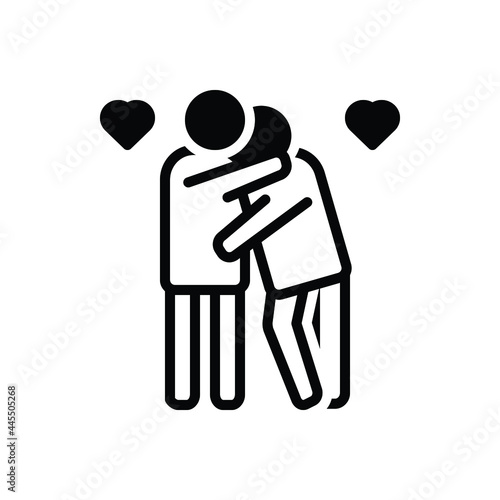 Black solid icon for affair