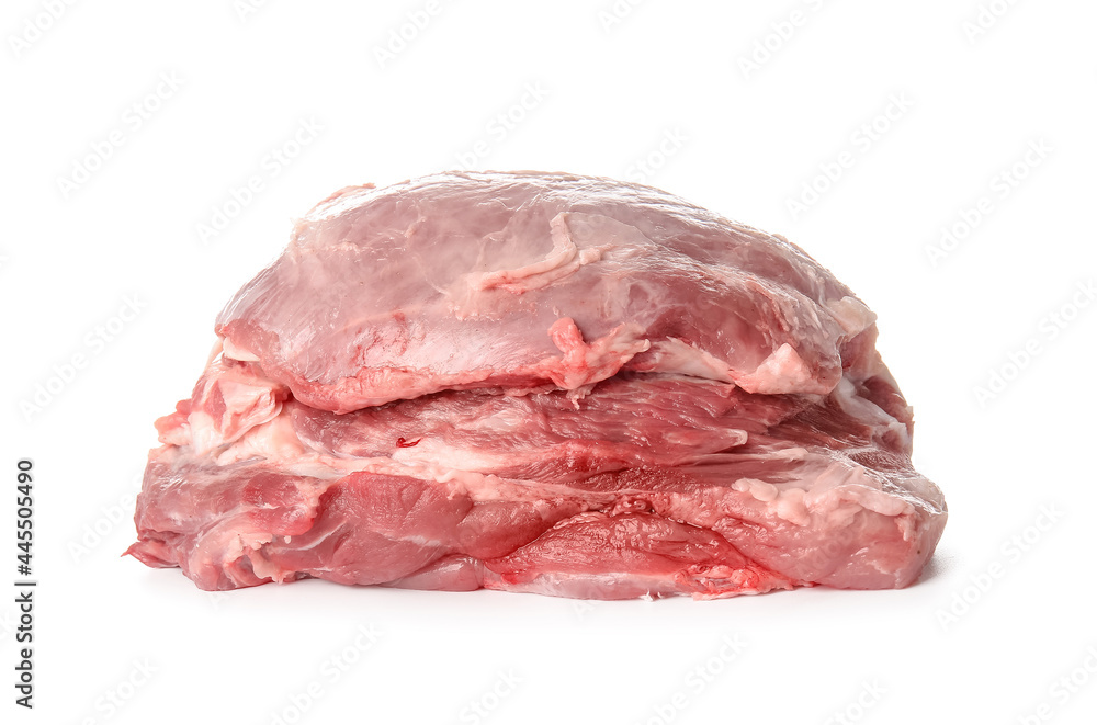Raw pork meat on white background Raw pork meat on white background