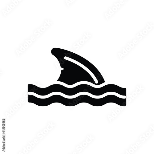 Black solid icon for fin