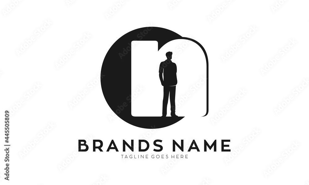 Creative letter N and male logo Creative letter N and male logo
