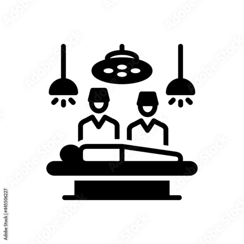 Black solid icon for operated
