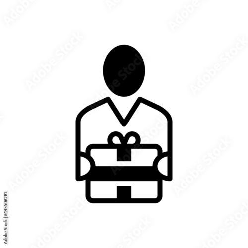 Black solid icon for recipients