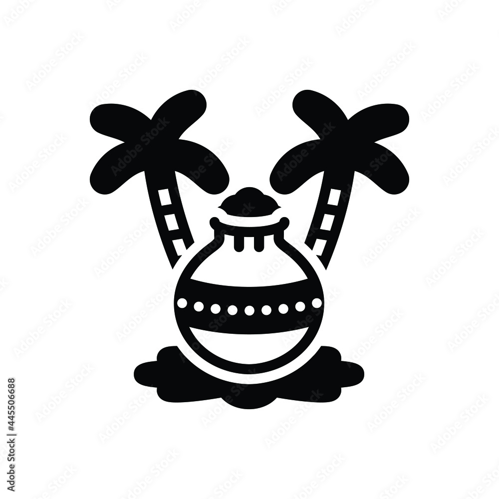 Black solid icon for pongal Black solid icon for pongal