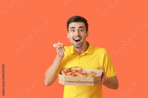 Surprised handsome man with...