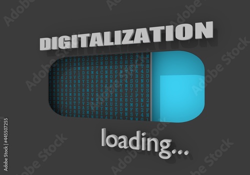 Digitilization level meter. Social and technology concept photo