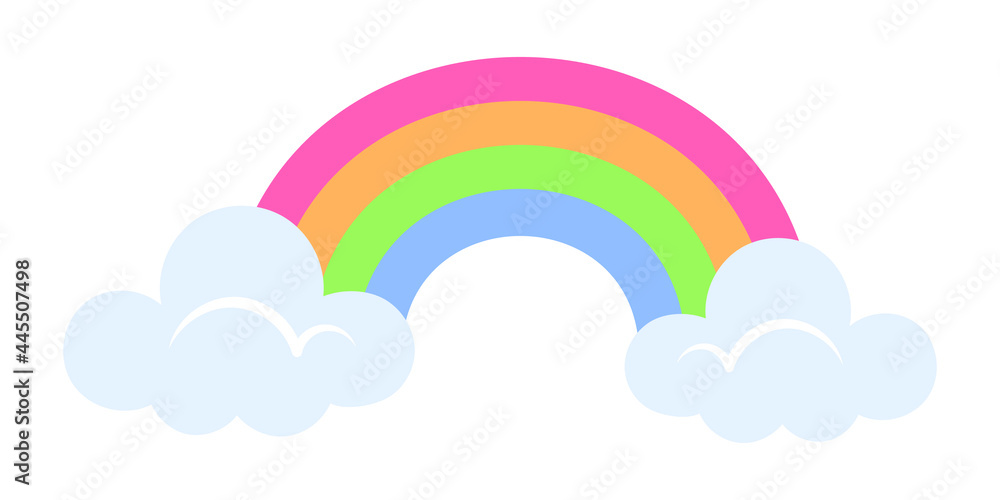 Cute rainbow drawing, children's decorative element vector illustration. Cute rainbow drawing, children's decorative element vector illustration.