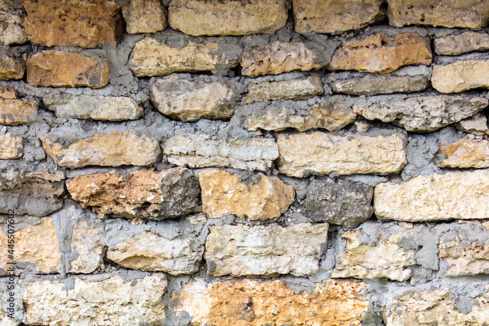 A wall of stone bricks