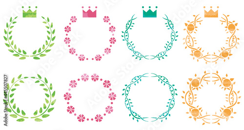 植物フレームセット＿水彩風