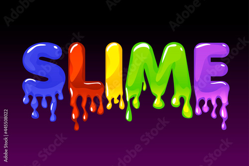 Slime multicolored text on dark background for banner.
