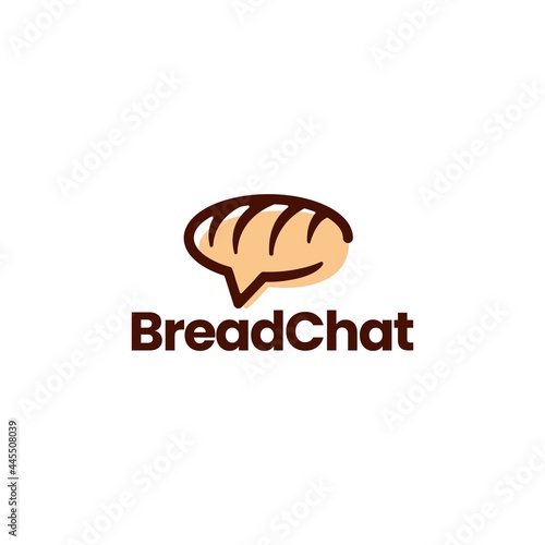 bread chat talk social logo vector icon illustration