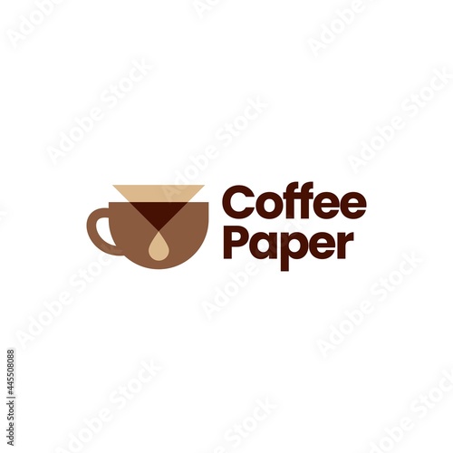 coffee paper filter dripper logo vector icon illustration
