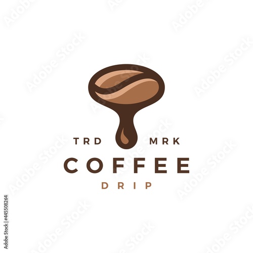 coffee drip bean drop logo vector icon illustration