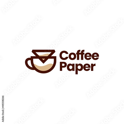 coffee paper filter dripper logo vector icon illustration