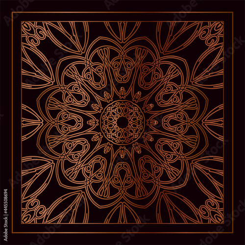 Decorative mandala illustration of a rectangular