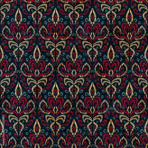 Damask seamless pattern. Bohemian print for home decor, pillows, carpets. Vector illustration.