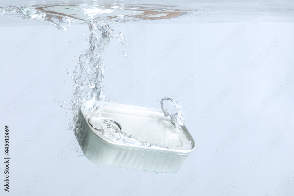 Can of sardines falling in the water Can of sardines falling in the water