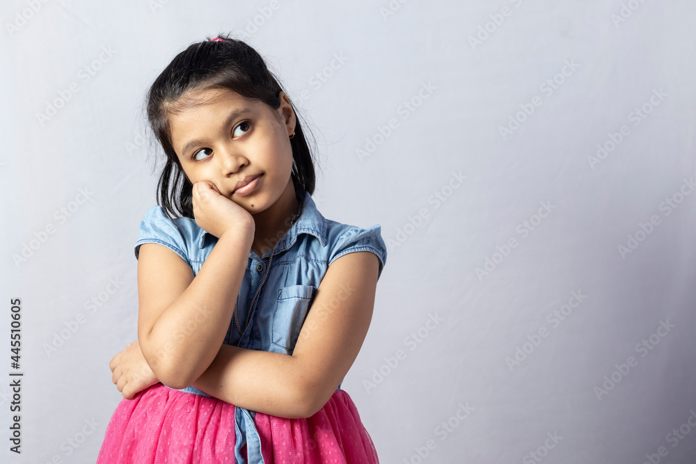 Facial expression of an Indian girl child Facial expression of an Indian girl child