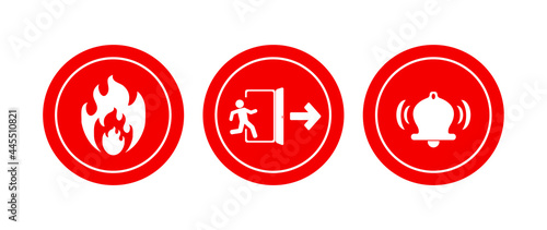 fire alarm sign on white background 