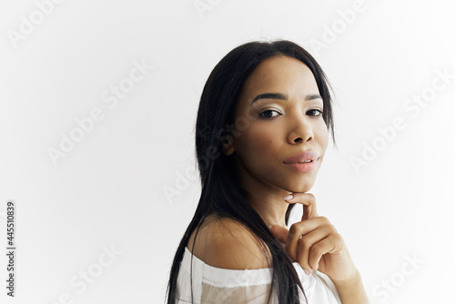 Wallpaper Mural pretty woman african appearance posing fashion cropped view Torontodigital.ca