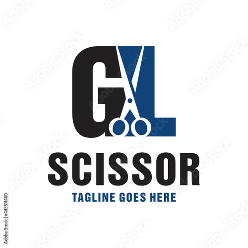 haircut inspiration logo with letter GL