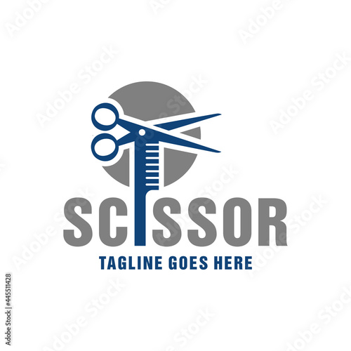 Scissors and comb inspiration logo