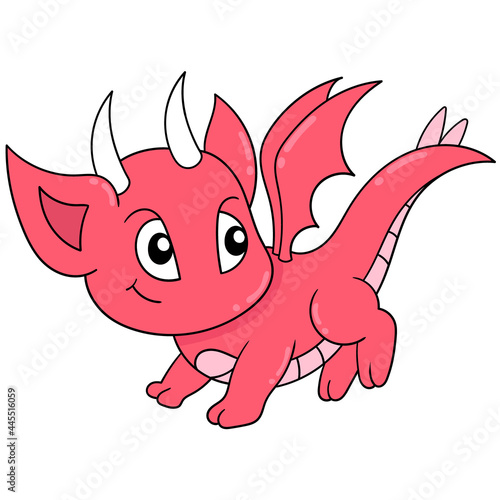 the red dragon child is playing, doodle icon image kawaii