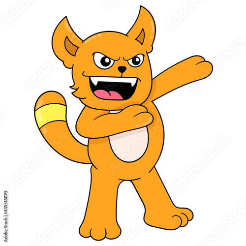 arrogant faced person cat as boss, doodle icon image kawaii