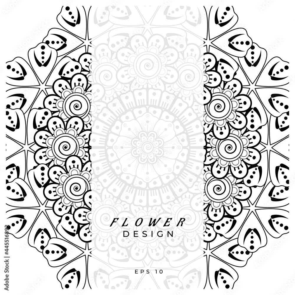 Mehndi flower for henna, mehndi, tattoo, decoration. decorative ornament in ethnic oriental style. doodle ornament. coloring book page. Mehndi flower for henna, mehndi, tattoo, decoration. decorative ornament in ethnic oriental style. doodle ornament. coloring book page.