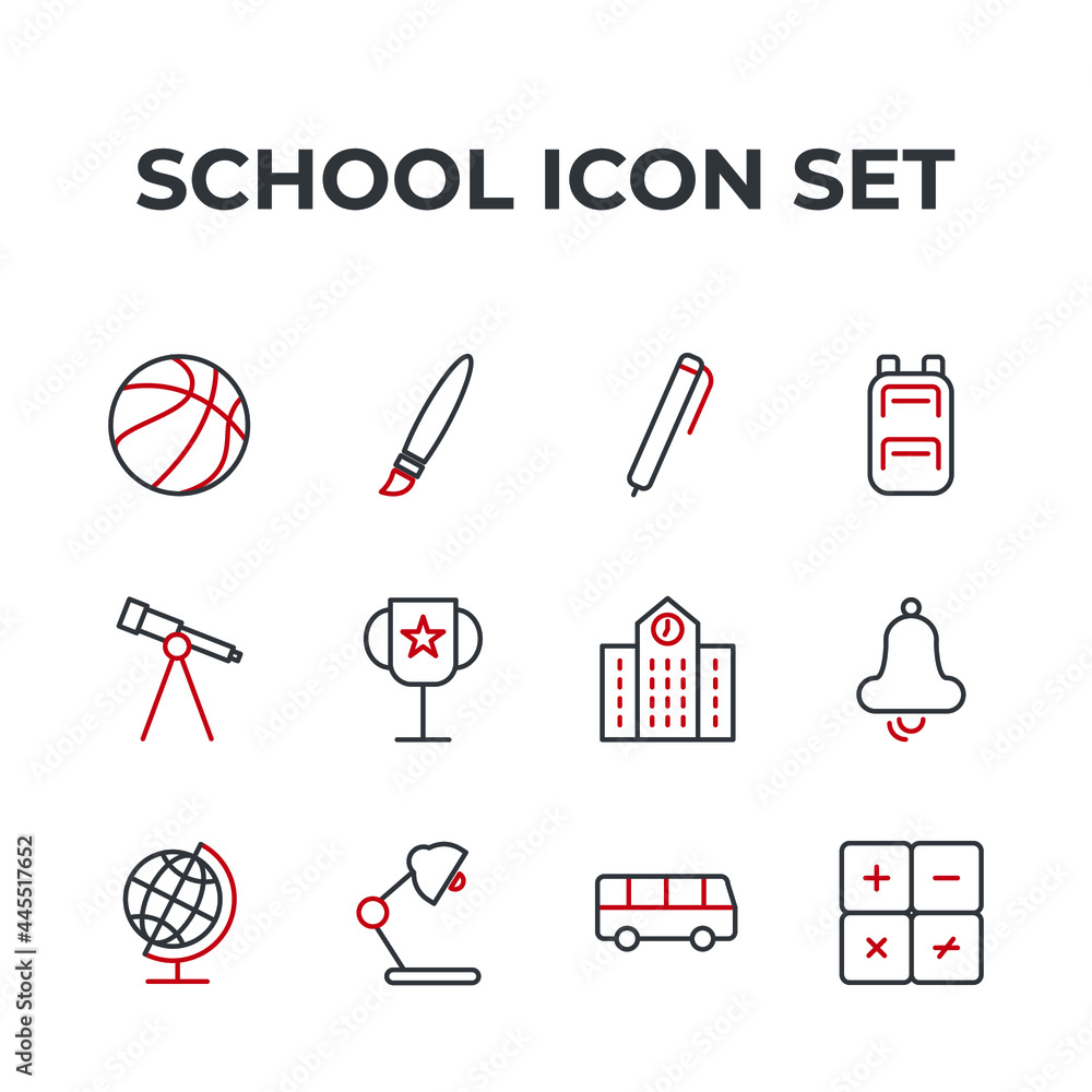 school set icon, isolated school set sign icon, vector illustration school set icon, isolated school set sign icon, vector illustration