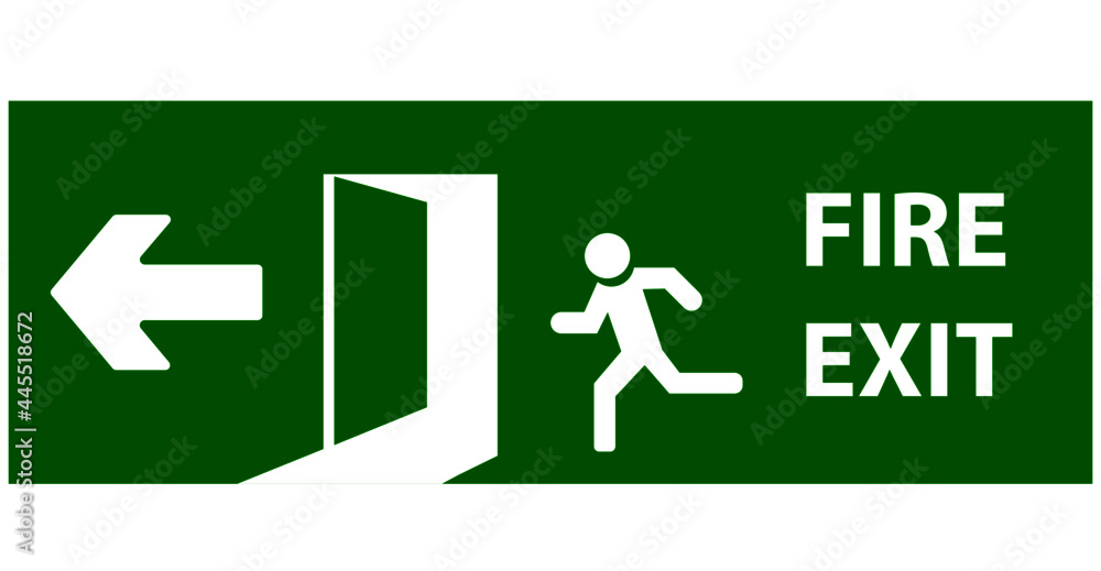 Emergency exit door. The fire exit emergency door guides the safe exit. Security concept. Vector design eps 10. Emergency exit door. The fire exit emergency door guides the safe exit. Security concept. Vector design eps 10.