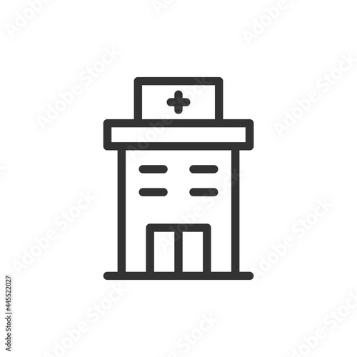 Premium hospital line icon for app, web and UI.