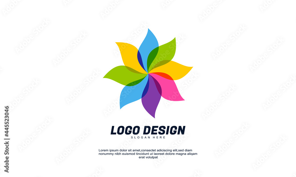 stock vector abstract creative company business with multicolored flat design