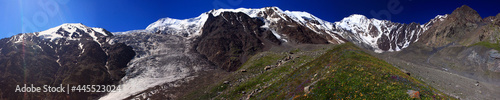 Caucasus, Ossetia. Genaldon gorge. Miley Glacier.