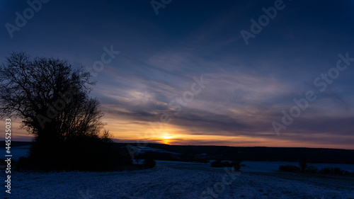 coucher du soleil en hiver