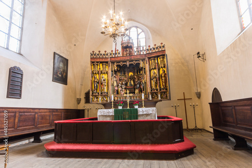 Tallinn, Estonia. The main altar, by Bernt Notke (1483), inside the Church of the Holy Spirit (Puha Vaimu kirik) photo
