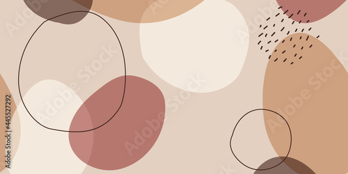Trendy banner background with organic abstract shapes