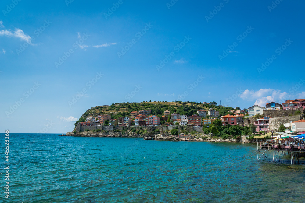 Amasra, a popular seaside resort town in the Black Sea region of Turkey.