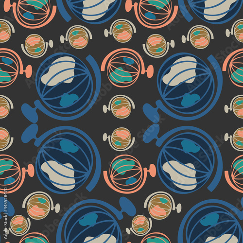 Seamless vector illustration colorful pattern design of a school globe