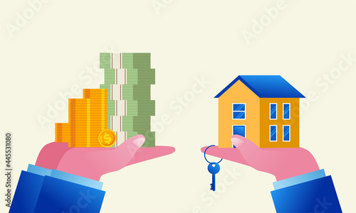 Real estate investment and developer concept flat vector illustration banner and landing page 