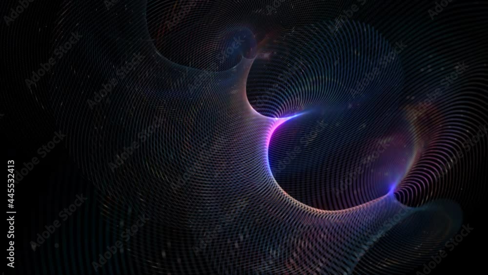 Abstract 3D render technology digital art spiral rotation background concept. 4K seamless loop beautiful motion waving dots texture with glowing particles. Science, Business, Technology background. Abstract 3D render technology digital art spiral rotation background concept. 4K seamless loop beautiful motion waving dots texture with glowing particles. Science, Business, Technology background.