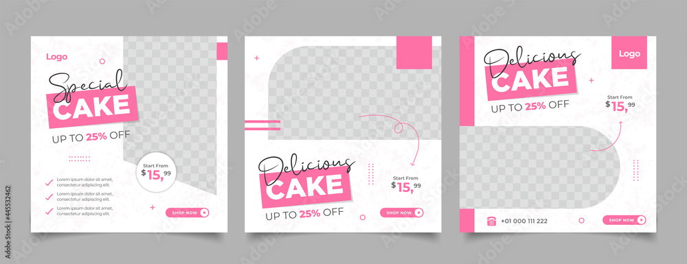 special cake banner for social media template post