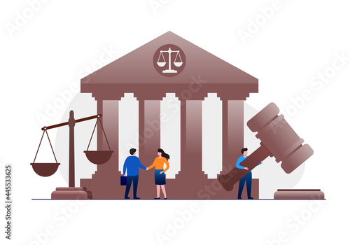 law firm and legal flat vector illustration banner and landing page