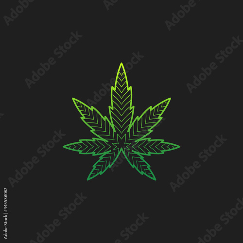 Cannabis marijuana leaf logo vector design
