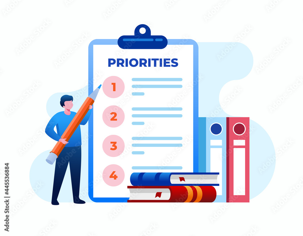 Priority concept vector illustration. An important agenda for doing Planning and work management to increase your efficiency. Flat vector illustration
 - obrazy, fototapety, plakaty 